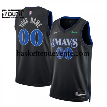 Maillot Basket Dallas Mavericks Personnalisé 2023-2024 Nike City Edition Noir Swingman - Enfant